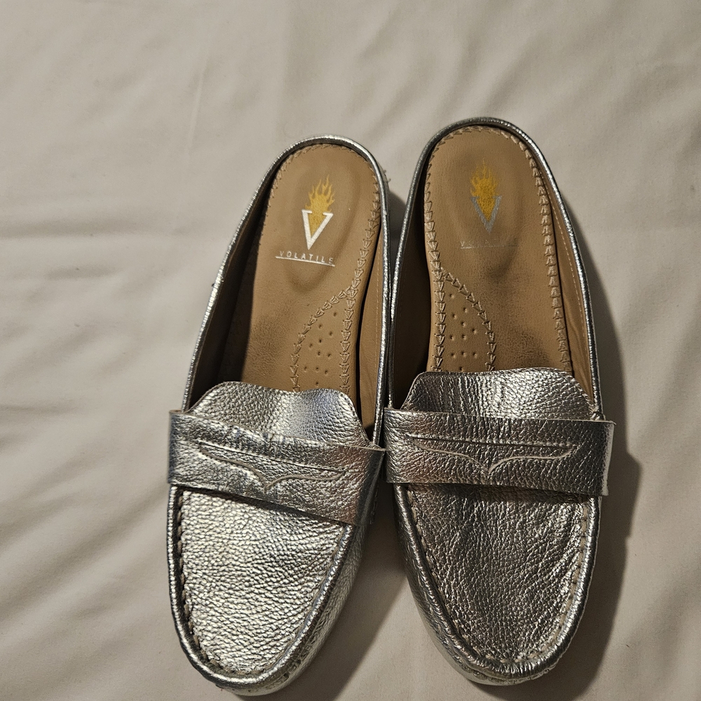 Volatile Silver Loafers